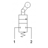 Microventil 2/2 NC - 204 MS cu levier unidirectional , push-in tub Ø4
