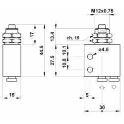 Microventil 2/2 NC - 204 MV cu Prindere Panou push-in tub Ø 4