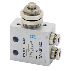 Microventil 2/2 NC - 204 MV UL cu tija si prindere panou , push-in tub Ø4