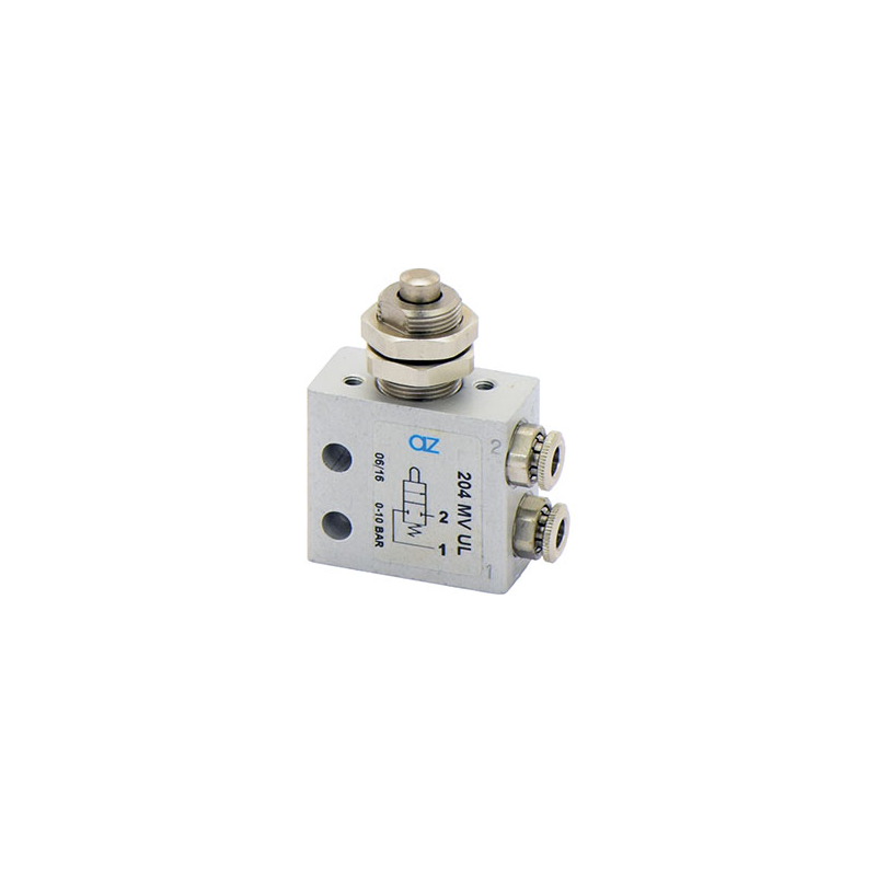Microventil 2/2 NC - 204 MV UL cu tija si prindere panou , push-in tub Ø4
