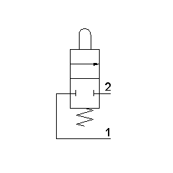 Microventil 2/2 NC - 204 MV UL cu tija si prindere panou , push-in tub Ø4