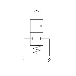 Microventil 2/2 NC - 204 MGR push-in tub Ø4 cu parghie rosie