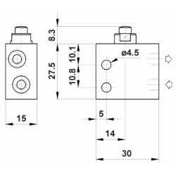 Microventil 2/2 NC - 205 MA UL filet M5 cu tija