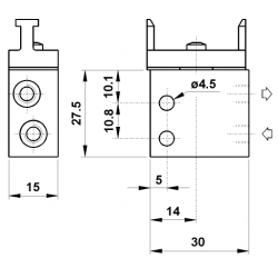 Microventil 2/2 NC - 205 MB UL filet M5