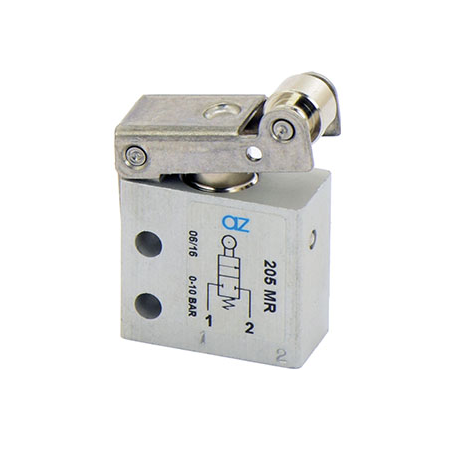 Microventil 2/2 NC - 205 MR cu levier si rola filet M5