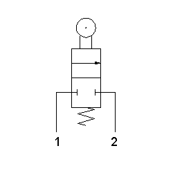 Microventil 2/2 NC - 205 MR cu levier si rola filet M5