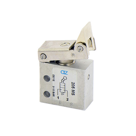 Microventil 2/2 NC - 205 MS cu levier unidirectional , filet M5