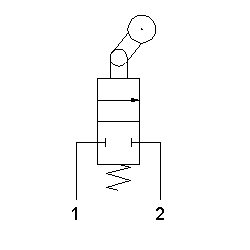 Microventil 2/2 NC - 205 MS cu levier unidirectional , filet M5