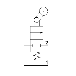Microventil 2/2 NC - 205 MS UL cu levier unidirectional , filet M5