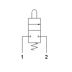 Microventil 2/2 NC - 205 MV cu tija , prindere panou filet M5