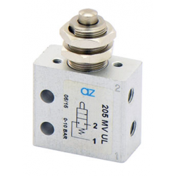 Microventil 2/2 NC - 205 MV UL cu tija , prindere panou filet M5