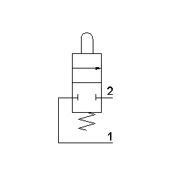 Microventil 2/2 NC - 205 MV UL cu tija , prindere panou filet M5