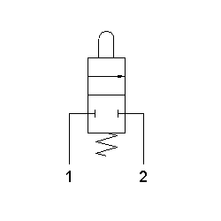 Microventil 2/2 NC - 205 MGR filet M5 cu parghie rosie
