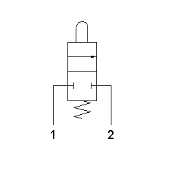 Microventil 2/2 NC - 205 MGV filet M5 cu parghie verde