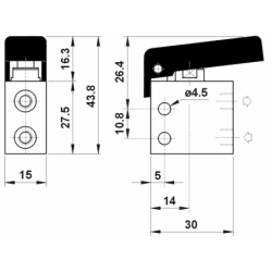Microventil 2/2 NC -205 MGN UL filet M5 cu parghie neagra