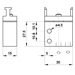 Microventil 5/2 - 504 MB push-in tub  Ø4
