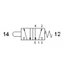 Microventil 5/2 - 504 MB CU,push-in tub  Ø4