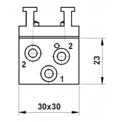 Microventil 5/2 - 504 MB CU,push-in tub  Ø4