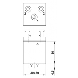 Microventil 5/2 - 504 MB CU US,push-in tub Ø4 , corp unic , iesiri jos