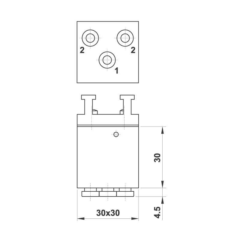 Microventil 5/2 - 504 MB CU US,push-in tub Ø4 , corp unic , iesiri jos