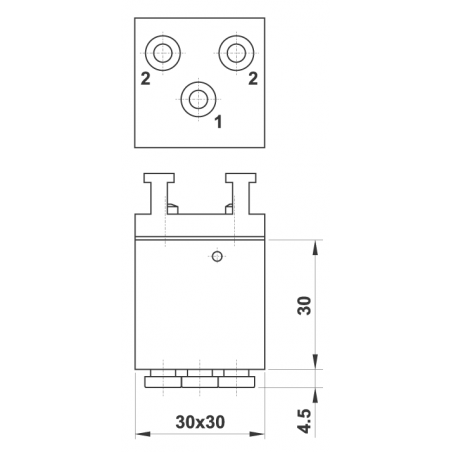 Microventil 5/2 - 504 MB CU US,push-in tub Ø4 , corp unic , iesiri jos