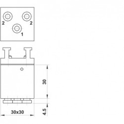 Microventil 5/2 - 504 MB CU US,push-in tub Ø4 , corp unic , iesiri jos