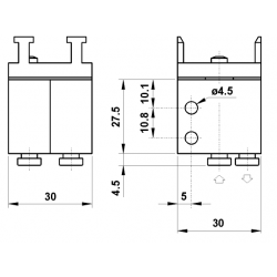 Microventil 5/3 centru deschis - 2.304 MB  push-in Ø 4