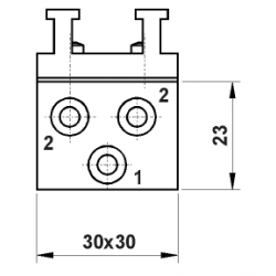 Microventil 5/3 centru deschis - 2.304 MB CU push-in Ø 4