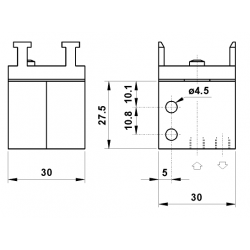 Microventil 5/3 centru deschis - 2.305 MB filet M5