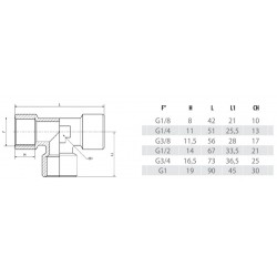 Racord T filet interior