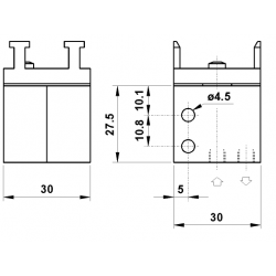 Microventil 5/3 centru in presiune - 2.315 MB filet M5