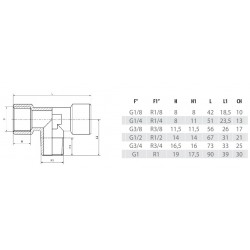 Racord T filet central exterior