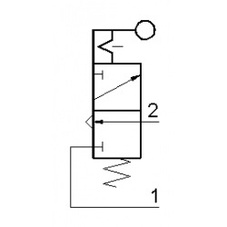 Microventil 3/2 NC cu Levier filet M5 bistabil , corp prelungit