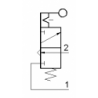 Microventil 3/2 NC cu Levier filet M5 bistabil , corp prelungit