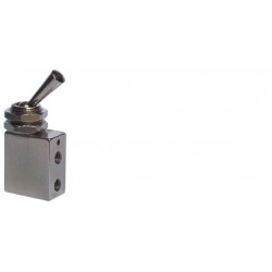 Microventil 3/2 NC cu Levier filet M5 bistabil , corp prelungit