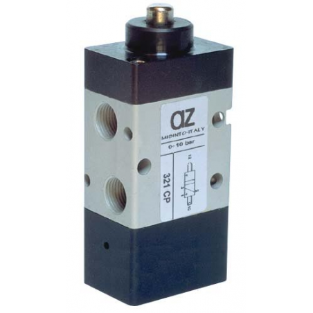 Microvalva 3/2   1/8"  - 321 CP cu tija si revenire pneumatica