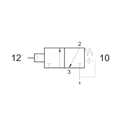 Microvalva 3/2 NC - 321 MN  cu antena servopilotata , revenire cu arc