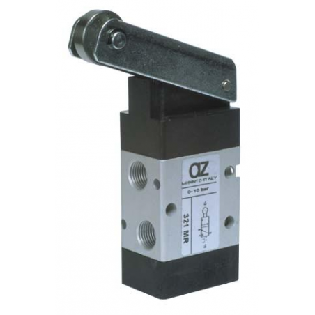 Microvalva 3/2 - 321 MR cu levier si rola , revenire cu arc