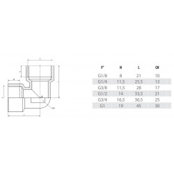 Racord L filet interior