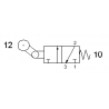 Microvalva 3/2 - 321 MRU cu levier si rola , unidirectional , revenire cu arc