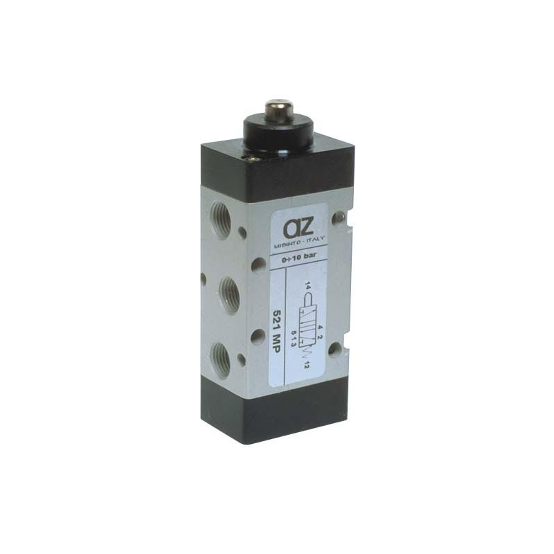 Microvalva 5/2 - 521 MP cu tija , revenire cu arc