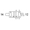 Microvalva 5/2 - 521 MP cu tija , revenire cu arc