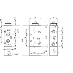 Microvalva 5/2 - 521 CP cu actionare pneumatica