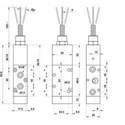 Microvalva 5/2 -521 MN cu antena servopilotata, revenire cu arc