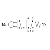 Microvalva 5/2 -521 MR cu levier rola, revenire cu arc