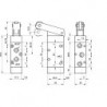 Microvalva 5/2 -521 MR cu levier rola, revenire cu arc