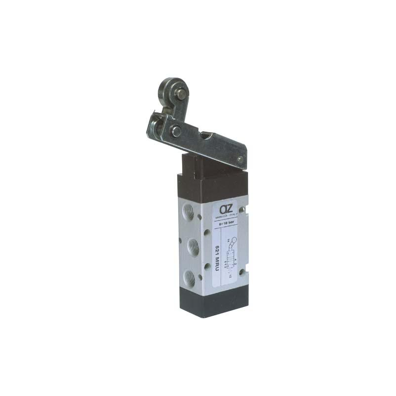 Microvala 5/2- 521 MRU cu levier rola unidirectional, revenire cu arc