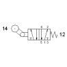 Microvala 5/2- 521 MRU cu levier rola unidirectional, revenire cu arc
