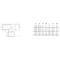 Racord T filet central interior