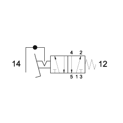 Pedala 5/2 - PED 502 BS, bistabila cu capac de protectie si element de siguranta